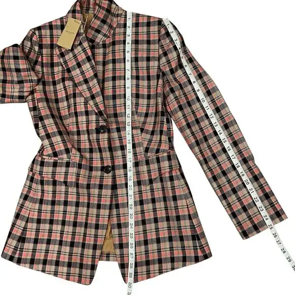 NWT NEW Michael Kors Two-Button Bold Plaid Wool Blazer - Picture 13 of 13